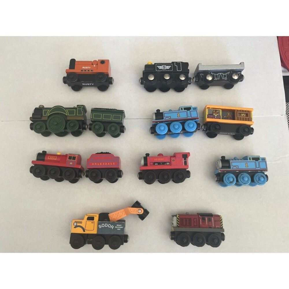 Thomas & Friends Wooden Railway Train Lot 12 Pieces Percy Edward Salty Ben Willi